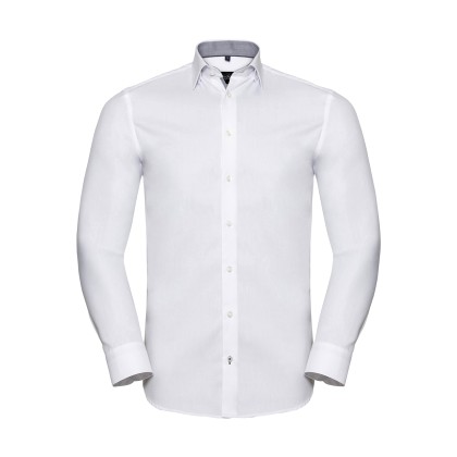 Ανδρικό πουκάμισο LS Tailored Contrast Herringbone Russell R-964