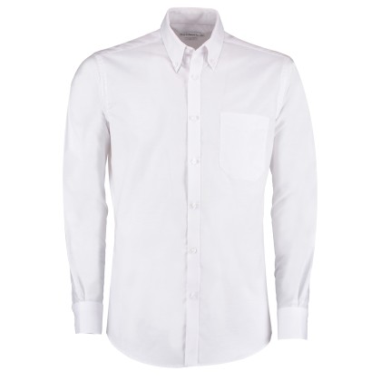 Ανδρικό πουκάμισο Slim Fit Stretch Oxford Kustom Kit KK182 - Whi