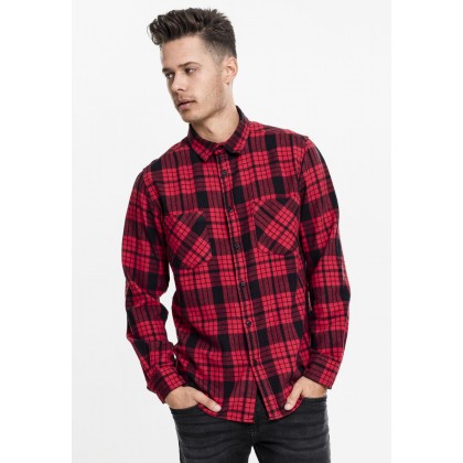 Ανδρικό πουκάμισο Checked Urban Classics TB1140 Red/Black