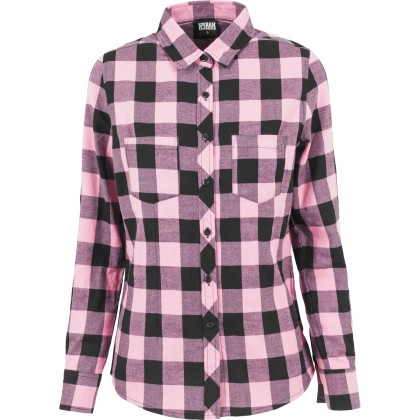 Γυναικείο πουκάμισο Checked Urban Classics TB1280 Black/Rose