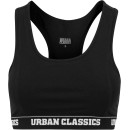 Γυναικείο αθλητικό μπουστάκι Logo Urban Classics TB1490 Black
