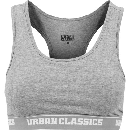 Γυναικείο αθλητικό μπουστάκι Logo Urban Classics TB1490 Grey