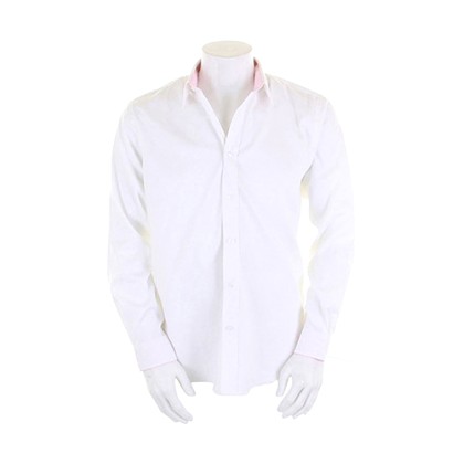 Μακρυμάνικο πουκάμισο Kustom Kit KK189 - White/Pink