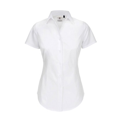 Κοντομάνικο πουκάμισο B & C Black Tie SSL Women - White