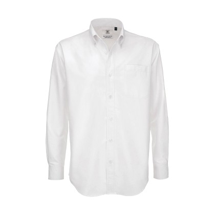 Ανδρικό μακρυμάνικο πουκάμισο B & C Oxford LSL - White