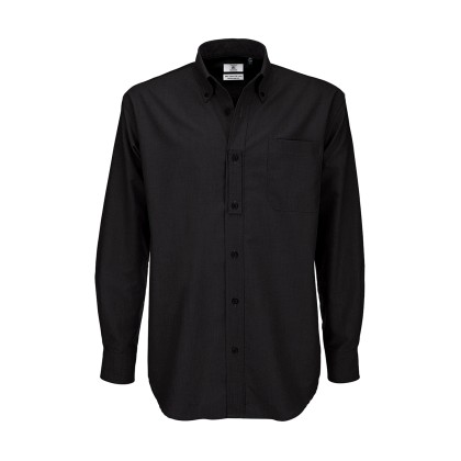 Ανδρικό μακρυμάνικο πουκάμισο B & C Oxford LSL - Black