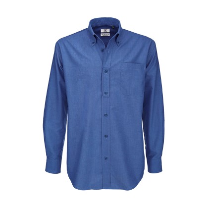 Ανδρικό μακρυμάνικο πουκάμισο B & C Oxford LSL - Blue Chip