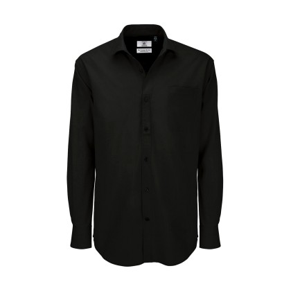 Ανδρικό μακρυμάνικο πουκάμισο B & C Heritage LSL - Black