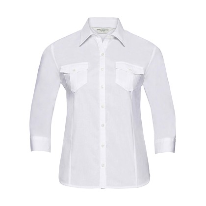 Ladies Roll 3/4 Sleeve Shirt Russell R-918F-0 - White
