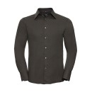 Tencel Fitted Shirt LS Russell R-954M-0 - Chocolate