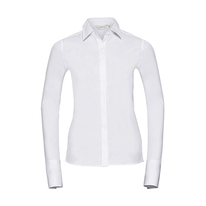 Γυναικείο μακρυμάνικο πουκάμισο Stretch Russell R-960F-0 - White
