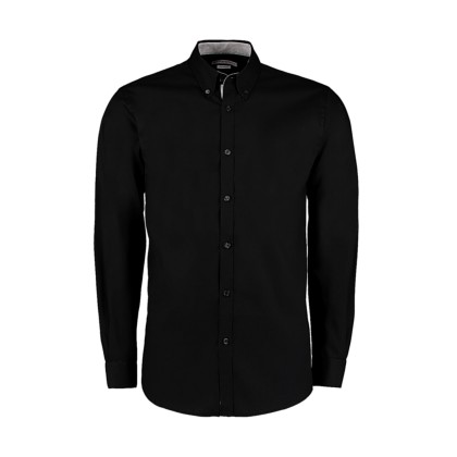 Μακρυμάνικο πουκάμισο Kustom Kit KK190 - Black/Silver