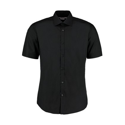 Κοντομάνικο πουκάμισο Slim Fit Kustom Kit KK191 - Black
