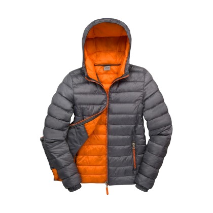 Ladies Snow Bird Hooded Jacket Result R194F - Grey/Orange