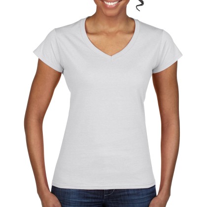 Ladies Softstyle V-Neck T-Shirt Gildan 64V00L - White