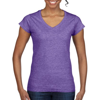 Ladies Softstyle V-Neck T-Shirt Gildan 64V00L - Heather Purple