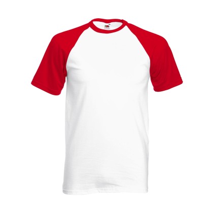 Ανδρικό T-Shirt Baseball Fruit of the Loom 61-026-0 - White/Red