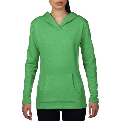 Womens French Terry Hooded Sweat Anvil 72500L - Heather Green