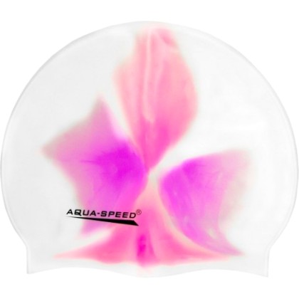 Swimming cap Aqua-Speed Bunt 36 white and pink