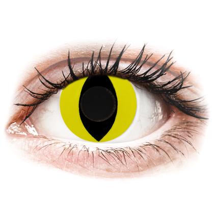 CRAZY LENS - Cat Eye Yellow - Ημερήσιοι φακοί Μη διοπτρικοί (2 φ