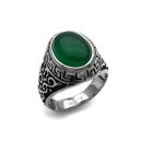Ανδρικό Δαχτυλίδι με πράσινη πέτρα