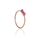 Ασημένιο δαχτυλίδι επιχρυσωμένο με ροζ χρυσό διακοσμημένο με φού