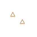 Ασημένια καρφωτά σκουλαρίκια επιχρυσωμένα σε σχήμα τρίγωνο και ι