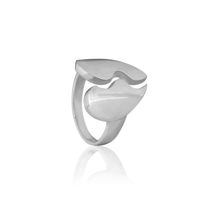 Ασημένιο δαχτυλίδι με Ραγισμένη Καρδιά - Σεβαλιέ