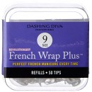 Dashing Diva French Wrap Plus Thin Nail Strips White, Size No.9,