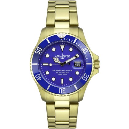 Ρολόι AQUADIVER 14584584 Water Master με μπλε καντράν και χρυσό 