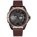 POLICE 15652JSBBN-61BANOS Brown Leather Strap