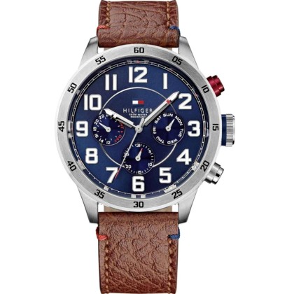 Tommy Hilfiger trent Multifunction Brown Leather Strap 1791066