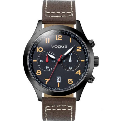 VOGUE Pirate Chronograph Brown Leather Strap 55031.1