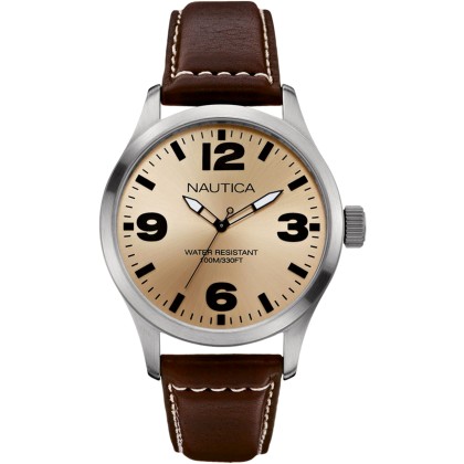 NAUTICA BFD102 Brown Leather Strap A12624G