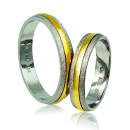 Δίχρωμη βέρα A81P Silver-Gold Γυναικεία/Ανδρική για Γάμο/Αρραβών