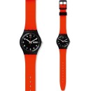 SWATCH GB754 Power Tracking Red Grin Orange Rubber Strap