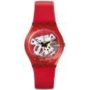SWATCH GR178 Rosso Bianco Red Rubber Strap