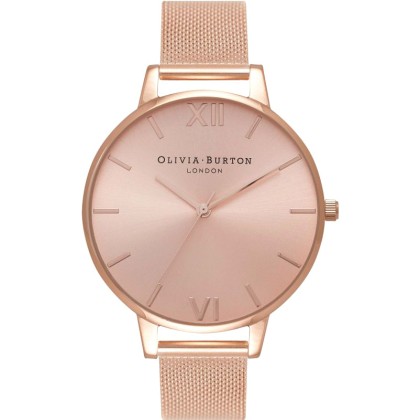 Ρολόι Olivia Burton OB16BD102 Sunray Big Dial με ροζ χρυσό καντρ