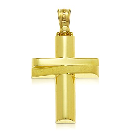 Χρυσός σταυρός 14 καρατίων TRIANTOS ST230
