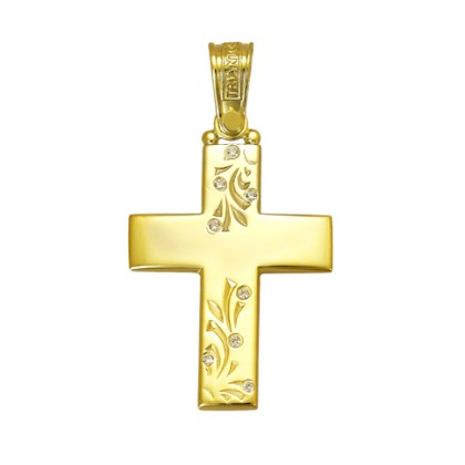 Χρυσός σταυρός 14 καρατίων TRIANTOS ST300TR