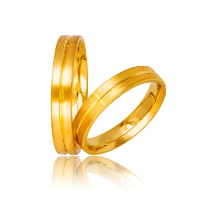 Χρυσή βέρα SX736DX Ανδρική/ Γυναικεία για Γάμο/ Αρραβώνα