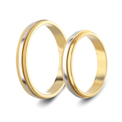 Δίχρωμη βέρα SXS2 Ανδρική/ Γυναικεία για Γάμο/ Αρραβώνα