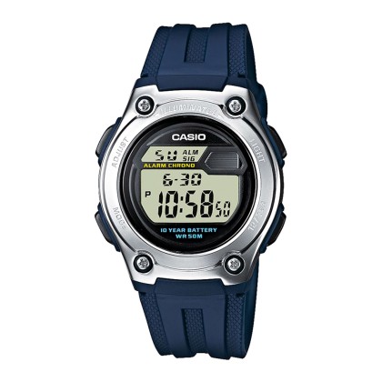Casio Collection Blue Rubber Strap W-211-2AVE