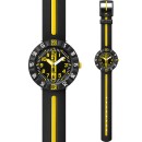 Ρολόι FLIK FLAK ZFCSP033 Sunny Hours με Μπλέ-Μαύρο Καουτσούκ Λου
