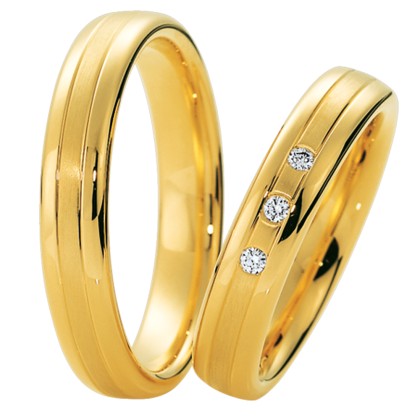 Βέρες γάμου χρυσές με διαμάντια, breuning 4019-4020