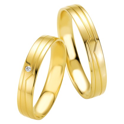 Βέρες γάμου χρυσές με διαμάντι, breuning 4207-4208