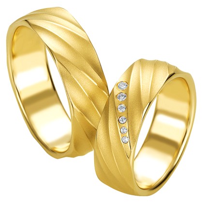 Βέρες γάμου χρυσές με διαμάντια, breuning 5245-5246
