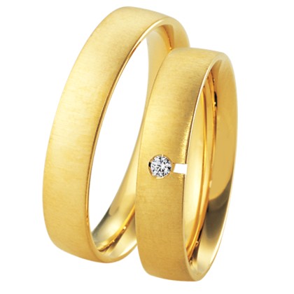 Βέρες γάμου χρυσές με διαμάντι, breuning 4103-4104