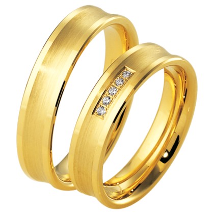 Βέρες γάμου χρυσές με διαμάντια, breuning 4111-4112