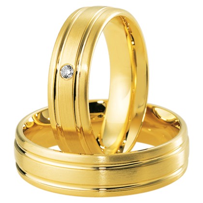Βέρες γάμου χρυσές με διαμάντι, breuning 4115-4116